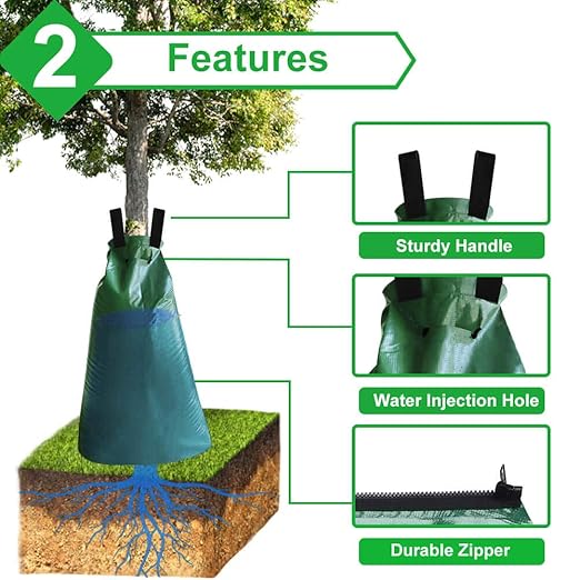 vensovo 4 Pack Tree Watering Bag - 20 Gallon Slow Release Tree Watering Bag, Tree Automatic Irrigation Bag with Zipper