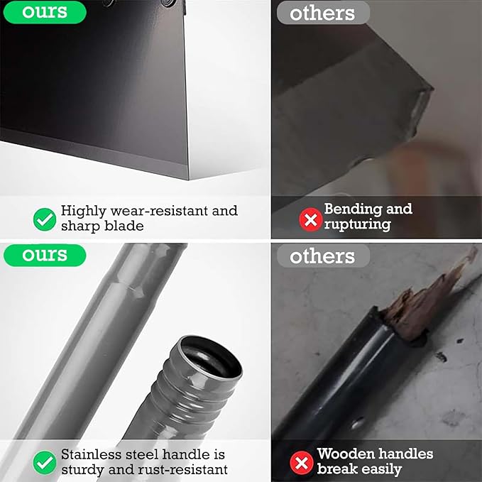 Flat Shovel, Snow Shovel, Garden Cleaning Scraper, Ice Scraper, 54 inch Snow Ice Chopper for Walkway, Ice Removal Tool for Road Outdoor Garden Cleaning Scraper, Weed Remove Tool for Lawn Edging