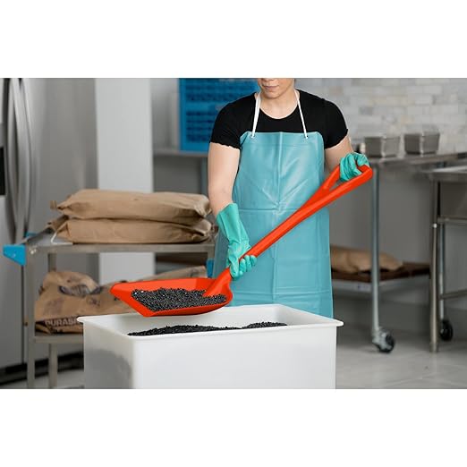 SPARTA 41077EC24 Plastic Sanitary Shovel, Food Safe Plastic Shovel For Commerical Kitchens, 14 Inches, Orange, (Pack of 3)