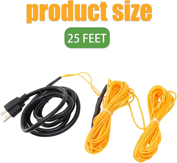Soil Heating Warming Cable 25ft for Plants Built-in Thermostat for Seed Grow Indoor/Outdoor Cold Frames Garden Containers