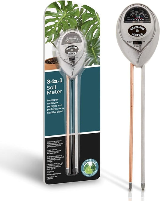 3-in-1 Soil Meter Optimize Plant Health with Moisture, Light & pH Testing