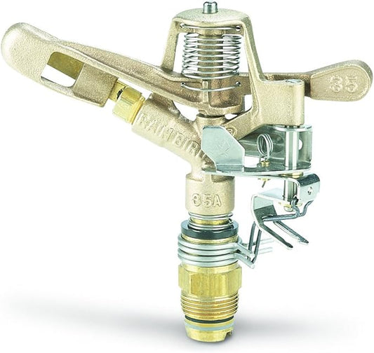 Rain Bird 35ADJTNTB Brass Impact Sprinkler, Adjustable 0° - 360° Pattern, 30' - 50' Spray Distance