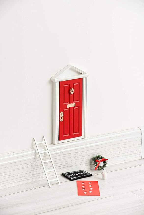 The Red Miniature Tiny Wooden Tooth Fairy Door/Fairy Doors and Accessories Fairy Tale idea Craft Activities for Present