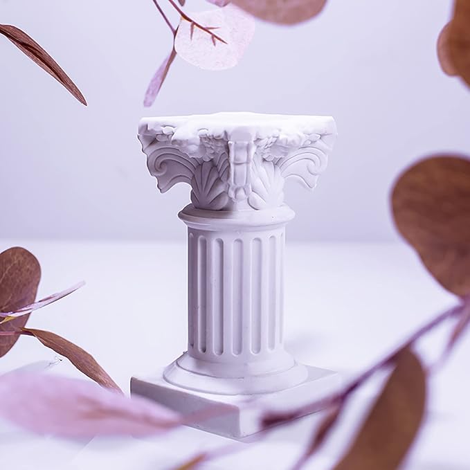 LIYAOLI 4pcs 2.7'' Cherub Decor & 2pcs Roman Decorative Columns Props Shooting,Little Angel Statues for Home Decor Adorable Music Small Angel Figurines