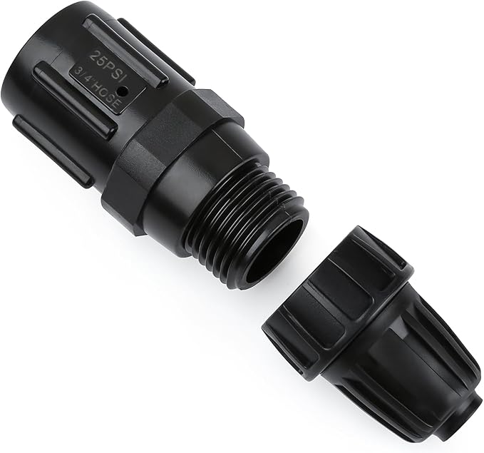 1 Pcs 25 PSI Pressure Regulator 3/4" FHT × 3/4" MHT Pressure Reducer Low Flow Valve,1 Pcs 3/4" to 1/2" Drip Irrigation Faucet Hose Adapter for Drip Irrigation System
