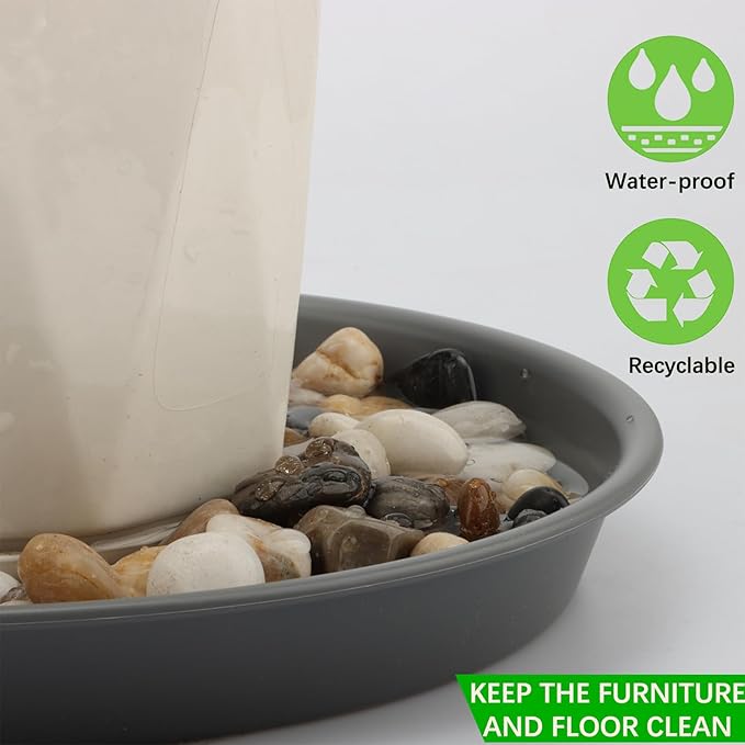 TITE Plant Saucer Heavy Large Planter Durable Thicker Plastic Plant Trays for Indoors and Outdoor,Plant Saucer Drip Trays (Grey, 10 inch)