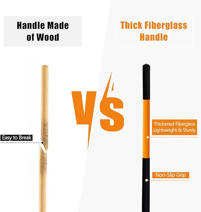 5 Tine Pitchfork for Gardening, Heavy Duty Pitchfork with Fiberglass Handle, Garden Fork for Mulching, 58 Inches