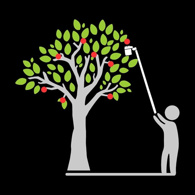 Fiskars Fruit Picker Basket with Adjustable Basket Angle, Machine Washable Mesh Bag, Fruit Harvesting Tool (Pole Not Included)