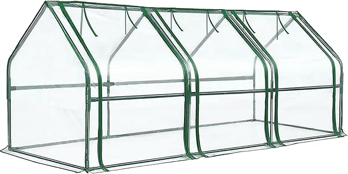 Greengro Mini Greenhouse, 95" x 36" x 36" Portable Greenhouses for Outdoors with Roll-up Zipper Door, Ground Stakes & 20 T-Shaped Plant Tags, Waterproof UV-Resistant Green House for Indoor Outside