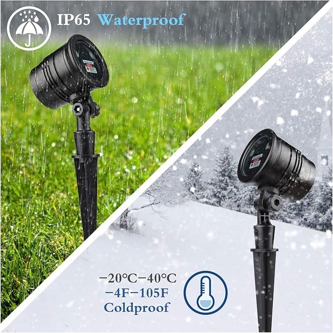 Christmas Laser Lights Outdoors Decoration Projector Light Waterproof LED Star Show for Xmas Decor House Home Yard Garden Patio Wall Indoor, Red and Green with Wireless Remote