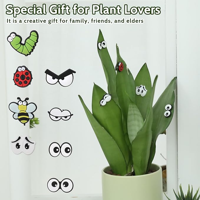 8Pcs Funny Plant Magnets Eyes Cute Soft Glue Plant Magnets Pin Charms Unique Magnetic Eyes Decoration Personality Plants Eye Accessories for Office Indoor Outdoor DIY Potted Plants Women Men Lover