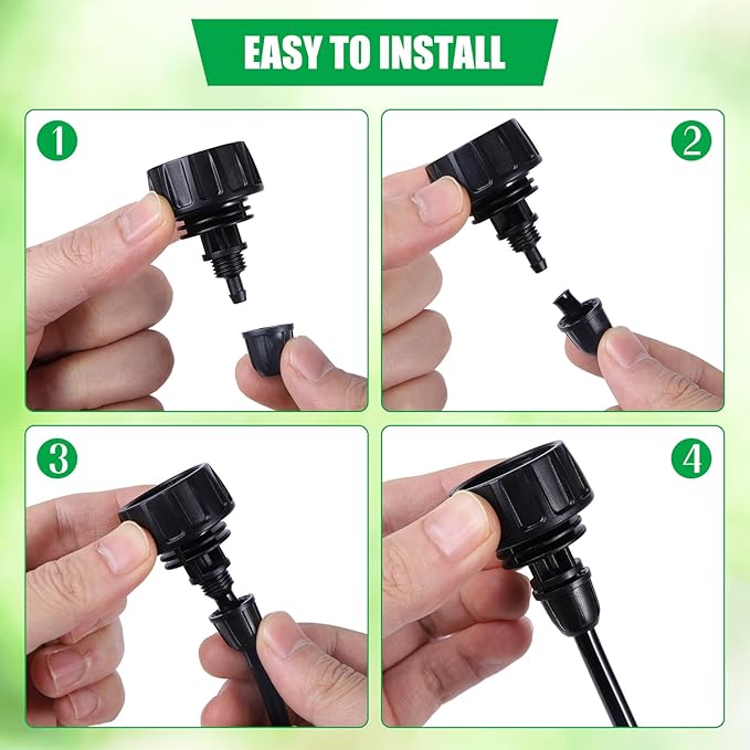 5 Pcs Single Head Drip Irrigation Hose Adapters,Convert 3/4 Inch Female GHT to 1/4 Inch Irrigation Tubing Connectors,Garden Faucet Connectors with Lock Barbed Design for Irrigation Misting Systems