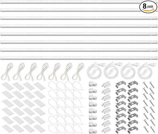 Barrina T5 Grow Lights for Indoor Plants Full Spectrum, 4FT 160W (8 X 20W) Indoor Plant Light with Separate Switch, Linkable Grow Lamp, Indoor Plant Lights for Growth, Plug and Play, 5000K, 8 Packs