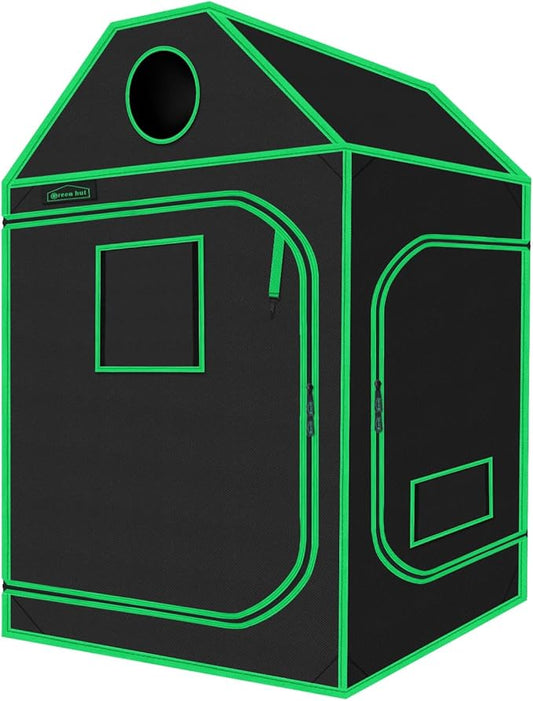 4x4 Grow Tent, 48"x48"x72" Roof Cube Plant Grow Tents with Observation Window and Floor Tray for Indoor Plant Growing Seedling