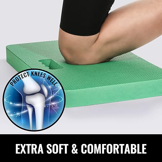 NETANY Extra Thick Kneeling Pad for Gardening, Comfortable Knee Pad Cushion, Extra Large Foam Kneeler Mat for Gardening, Baby Bath, Workout, Exercise & Yoga, Mechanic, 17.8 x 11 x 1.5 in, Grass