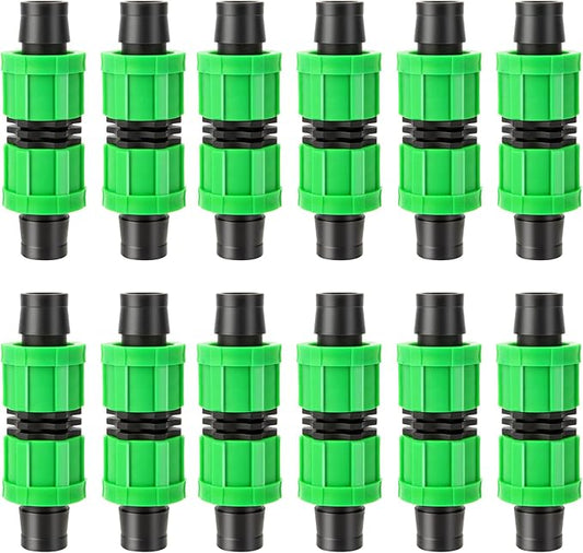 12 Pcs Drip Irrigation Coupling, 5/8 Inch Drip Tape Irrigation Tubing Coupling,Universal Connector Drip Tubing Fittings,Drip Irrigation Fittings,Compatible with Most 16-17 mm Drip Tape AG Tubing Drip