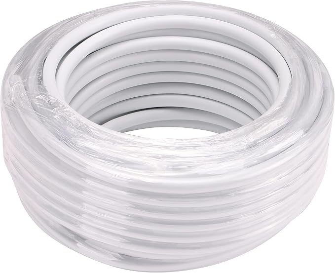 Raindrip 100050100 1/4-Inch Drip Irrigation Supply Tubing, 50-Foot, for Irrigation Drippers, Drip Emitters, and Drip Systems, White Polyethylene (Pack of 2)