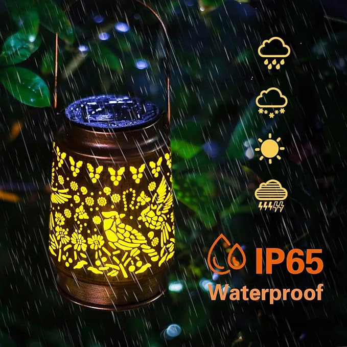 kyoryuger Cardinal Solar Lanterns Outdoor Cardinal Gifts for Women Mom Grandma, Cardinal Lovers Gifts, Birthaday for Mom Metal Decorative Lanterns for Yard Patio Lawn Solar Garden Decor