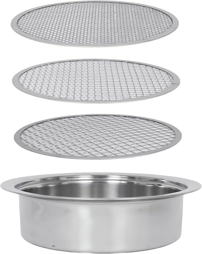 Soil Sifter for Rocks with 3 Sieve Mesh-Sifting Pan for Garden