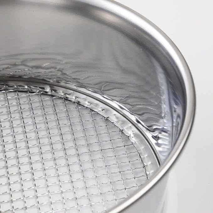 Wazakura Soil Sifter for Gardening and Bonsai 3PCS Set, 8-1/4 in, Stainless Steel Garden Sieve and Compost Sifter for Topsoil, Akadama Soil, Fine Sand, Worm Castings. Portable Sifter for Rocks