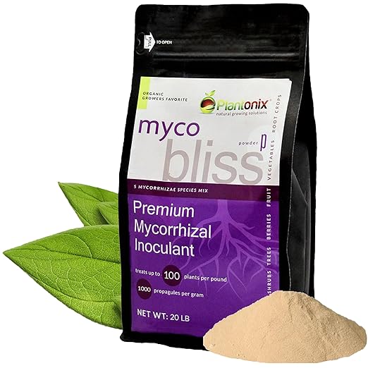Myco Bliss Powder (20lbs) - Mycorrhizal Fungi for Soil - 5 Strain Mycorrhizal Inoculant with 1000 Propagules Per Gram - Highly Concentrated Mycorrhizae for Plants, Potting Soil, & Garden Soil