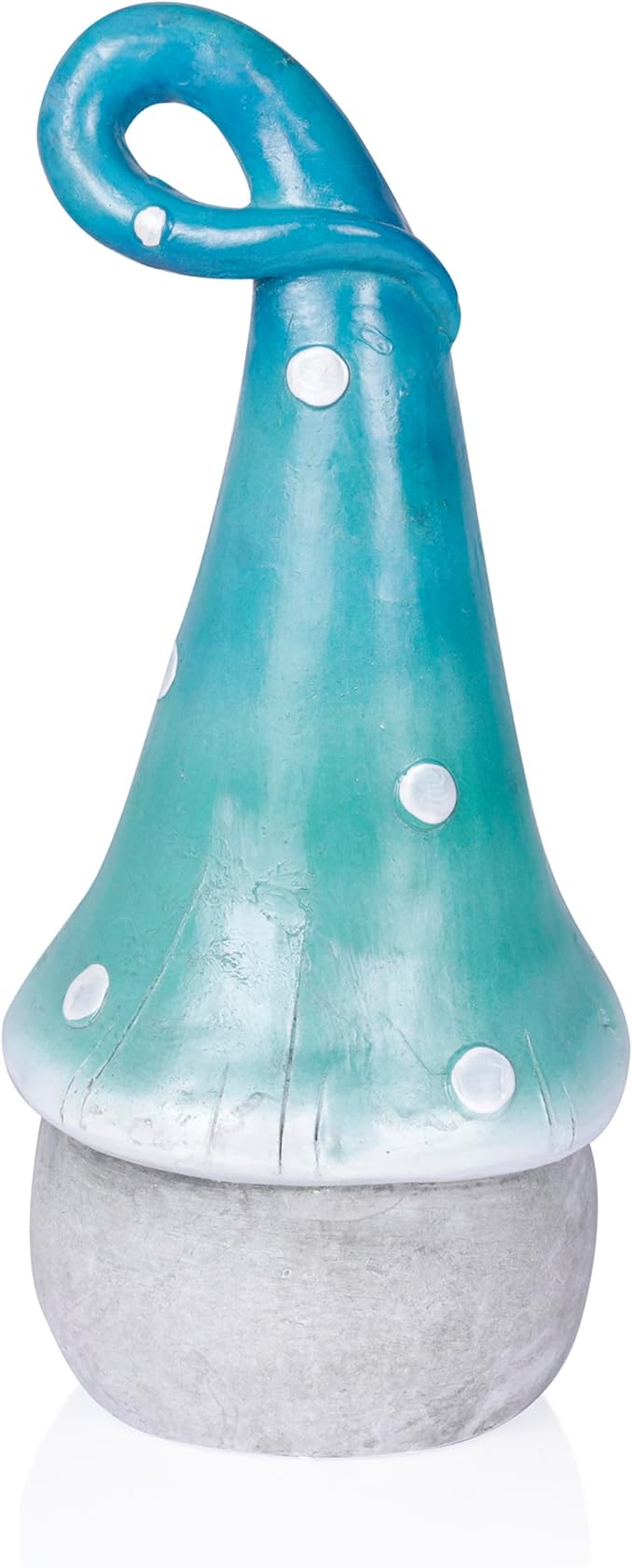 Alpine Corporation 17” Tall Outdoor Garden Gnome Yard Decoration - Speak No Evil Statue - Gnome with Turqoise Polka Dot Hat – Durable, Weatherproof Décor for Patio & Deck