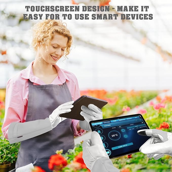 Long-Gardening-Gloves for Women/Men - Thorn Proof Rose Pruning Gloves Heavy Duty Gauntlet-S