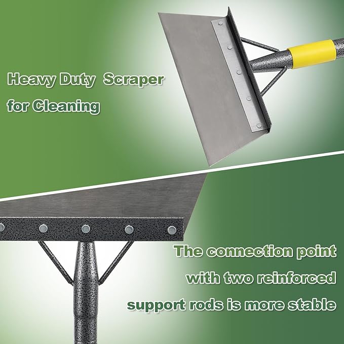 Garden Cleaning Shovel, Multifunctional Flat Shovel with 78 Inch Adjustable Length Ergonomic Handle, Gardening Scraper Shovel for Weeding, Ice Remove, Scraping…