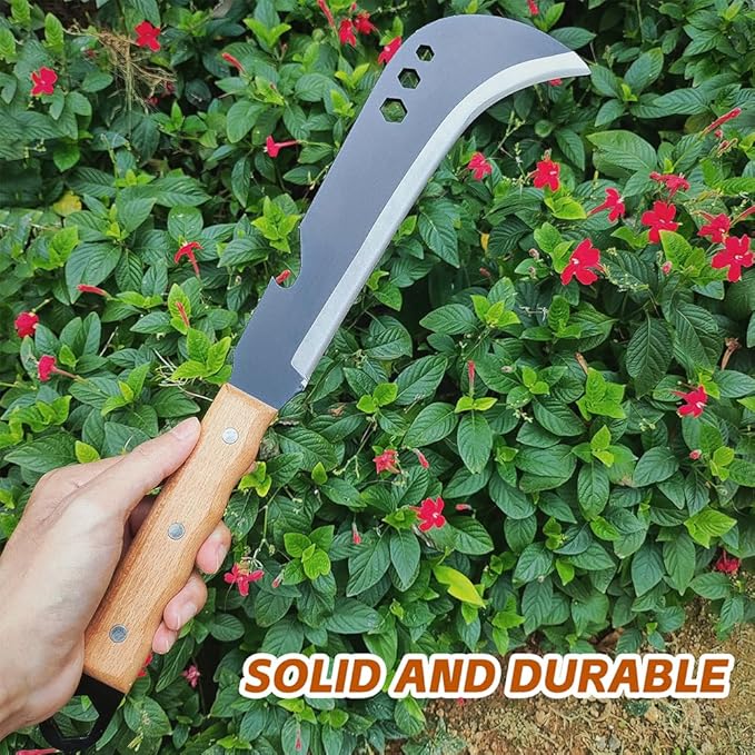 Sickle Machete for Yard Work Machetes for Cutting Trees Billhook Brush Clearing Sickle Garden Tool Brush Axe Harvest Knife Heavy Duty Machete Sickle for Gardening Billhook Machete Camping