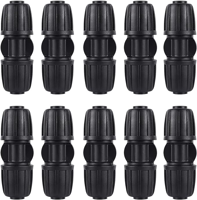 1/2 inch Irrigation Fittings Coupling Connectors For (1/2" ID x0.6-0.63" OD) 16mm Drip Tubing Barbed Connectors-10 Pcs/pack
