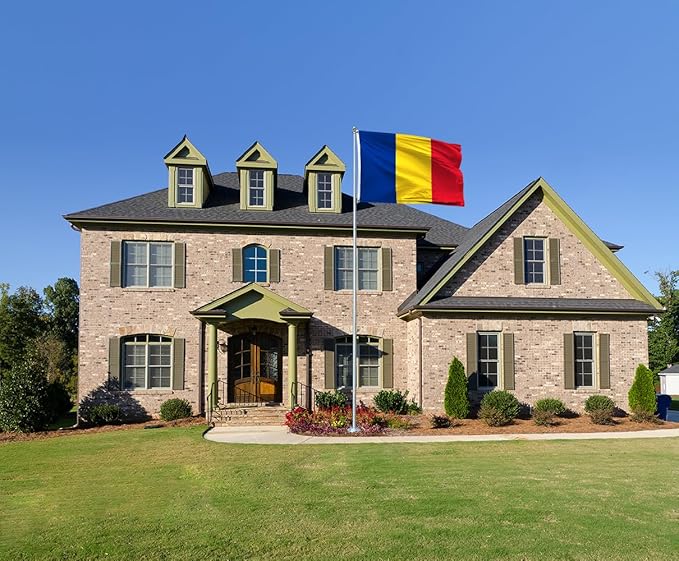 Romania Flag 4x6FT Romanian National Polyester Banner With 2 Grommets Fade Resistant Vivid Color For Patriotic Festival Events Party Decoration (Romania, 4x6FT)