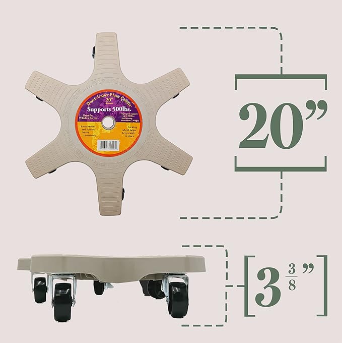 Bosmere Down Under Plant Caddie S20450 Down Under Caddie Light Gray, 20"