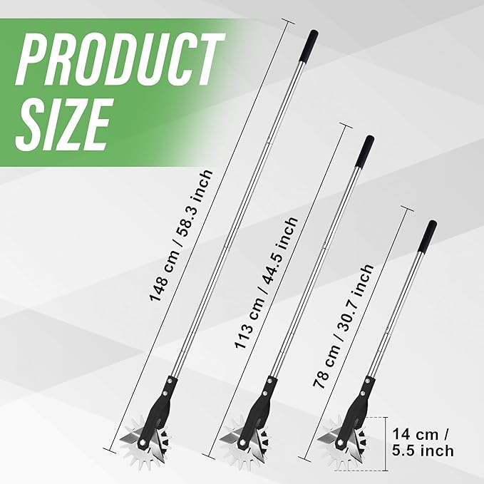 Wheel Rotary Edger, Adjustable Length Lawn Edger, Stainless Steel Edger Lawn Tool, Lawn Tool for Manual Edger, Rotary Edger for Sidewalks, Gardens, Driveways and Flower Bed Edging