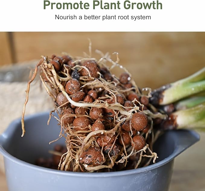 GASPRO 10lb LECA Expanded Clay Pebbles for Plants, Hydroponics, Aquaponics, 100% Natural Leca Balls for Soil Root Development, Orchid Potting Mix, Drainage and Reusable, 4-16mm