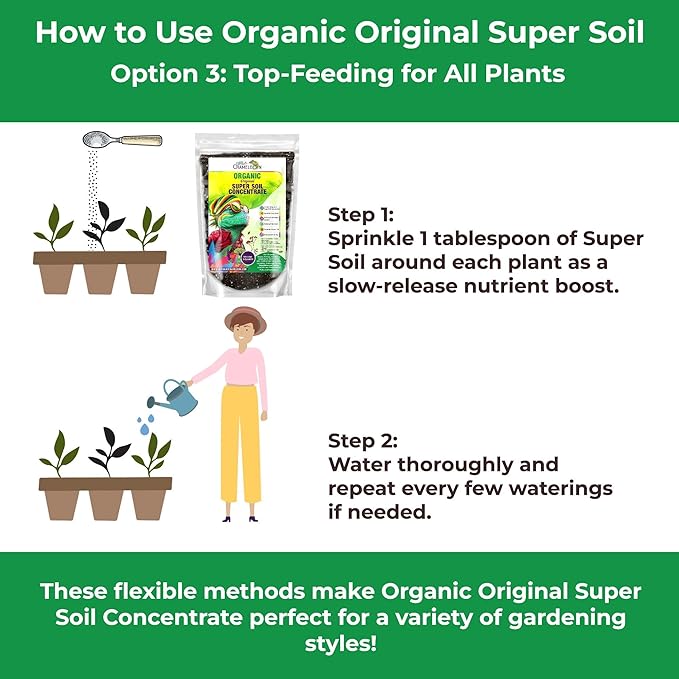 Organic Original Super Soil Concentrate with Mycorrhizae – Living Soil Boosts Roots & Buds for Seeds & Clones - Indoor & Outdoor Growing - Mix 1:4 with Topsoil Potting Soil (3 quarts)