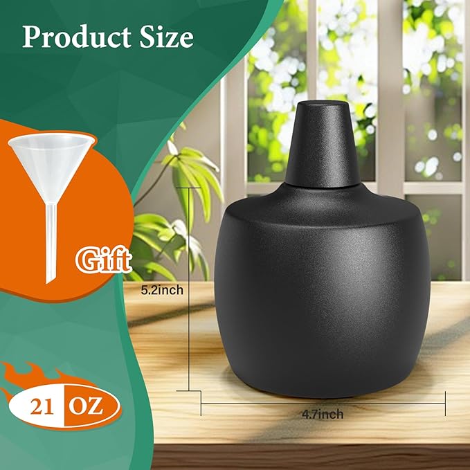 4-Pack Citronella Tabletop Torches, MQKIWAO 21 oz Table Top Torches for Outdoor, Metal Oil Burner Candles, Garden Torches with Fiberglass Wick for Yard, Patio, Deck, Garden, Party, Landscape