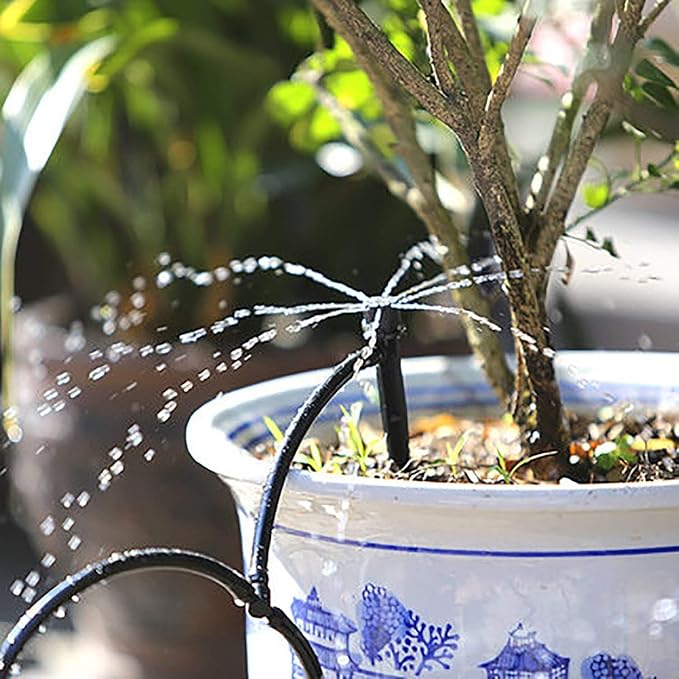 Kalolary 200pcs 1/4" Universal Barbed Tee Fittings, Drip Irrigation Barbed Connectors for 1/4 Inch Water Hose Connectors 4mm/7mm Water Tube Drip Irrigation Watering System