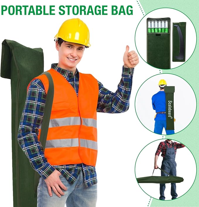 Scalebeard 27 Foot Pole Saws for Tree Trimming, Extendable Tree Trimmer Pruning Saw, Manual Branch Cutter Tree Pruner with Attachment Saw Blade