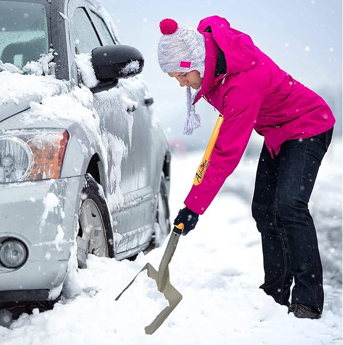 Ashman Snow Shovel with Large Scoop and Heavy Duty Handle (1 Pack)