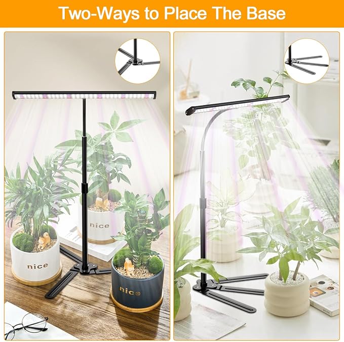 Grow Light for Indoor Plants, Super Bright 6000K 108LEDs Full Spectrum Plant Lamp with Timer 4/8/12Hrs & Height Extendable for Home Office Desktop Plants, 12V 3A High Power Output for Faster Growth