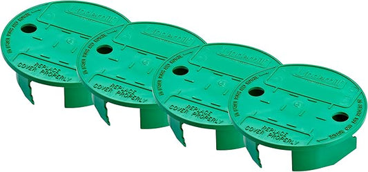 Underhill Sprinkler Valve Round Box Lid, VersaLid 6” to 7” Universal Cover for Automatic Irrigation System, Lawn, Yard, Outside, Green, 4 Pack