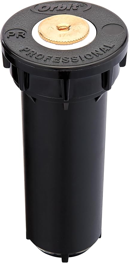 Orbit 80328 Professional Pressure-Regulating Pop-Up Spray Head Sprinkler with Brass Nozzle, 4" Quarter Spray