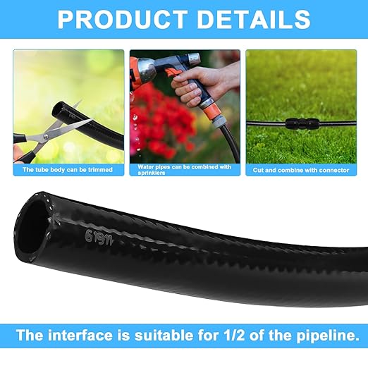 1/2 inch Drip Irrigation Tubing, 40FT Main Drip Line Hose Tube, Blank Distribution Tubing for Garden Watering Landscape Irrigation System