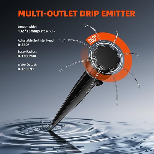 Spider Farmer Auto Drip Irrigation System Kits with 13-Gallon Bucket, 25W Water Pump, Low Water Level Sensor, Complete Indoor Automatic Watering System for Grow Tent/Greenhouse/Lawn