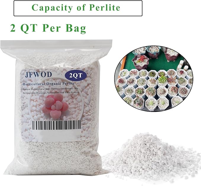 2 Quart Organic Perlite Horticultural Soil Amendment for Plants and Enhanced Drainage Enhanced Growth Organic Perlite Soil for Healthy Root Development