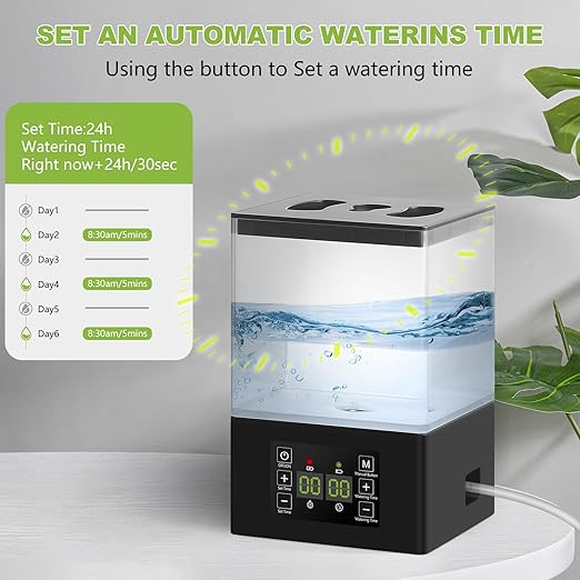 Automatic Watering System for Potted Plants,2 in 1 Automatic Drip Irrigation Kits Indoor 1.3L Tank Plant Watering System for Plants w/Programmable Water Timer,Auto & Manual Watering Mode & LED Display