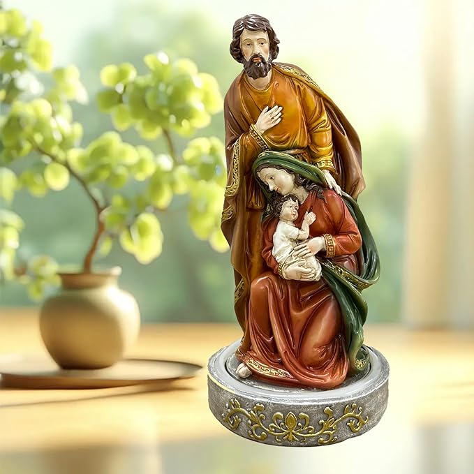 Jesus Statue Outdoor Decor Solar Lights, Religious Garden Statue, Blessed Father Outdoor Figure for Home/Garden Decor, Gift for Men/Father(11.22” H)