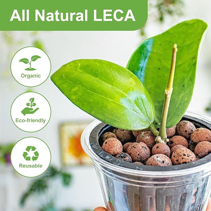 10 lbs LECA Balls for Indoor Plants, 4-16mm Clay Pebbles for Plants Hydroponic, Aquaponics, Natural Leca Balls for Soil Root Development, Orchid Potting Mix
