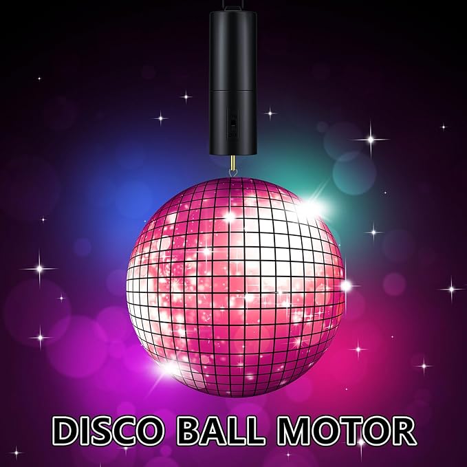Therwen 6 Pcs Ornament Spinner Battery Operated Wind Spinner Motor Rotator Disco Ball Motor Outdoor Hanging Ornament for Halloween Mardi Gras Decoration, No Battery(Black)