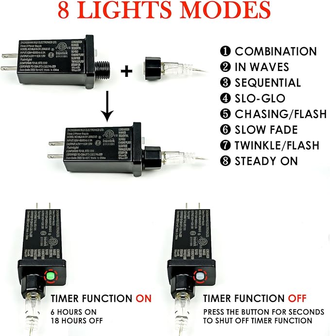 66Ft 200LED Fairy Lights Plug in, Waterproof String Lights Outdoor & Indoor 8 Modes with Timer, Christmas Light Bedroom Decor, Twinkle Light for Girl's Room Garden Christmas Decorations (Multicolor)